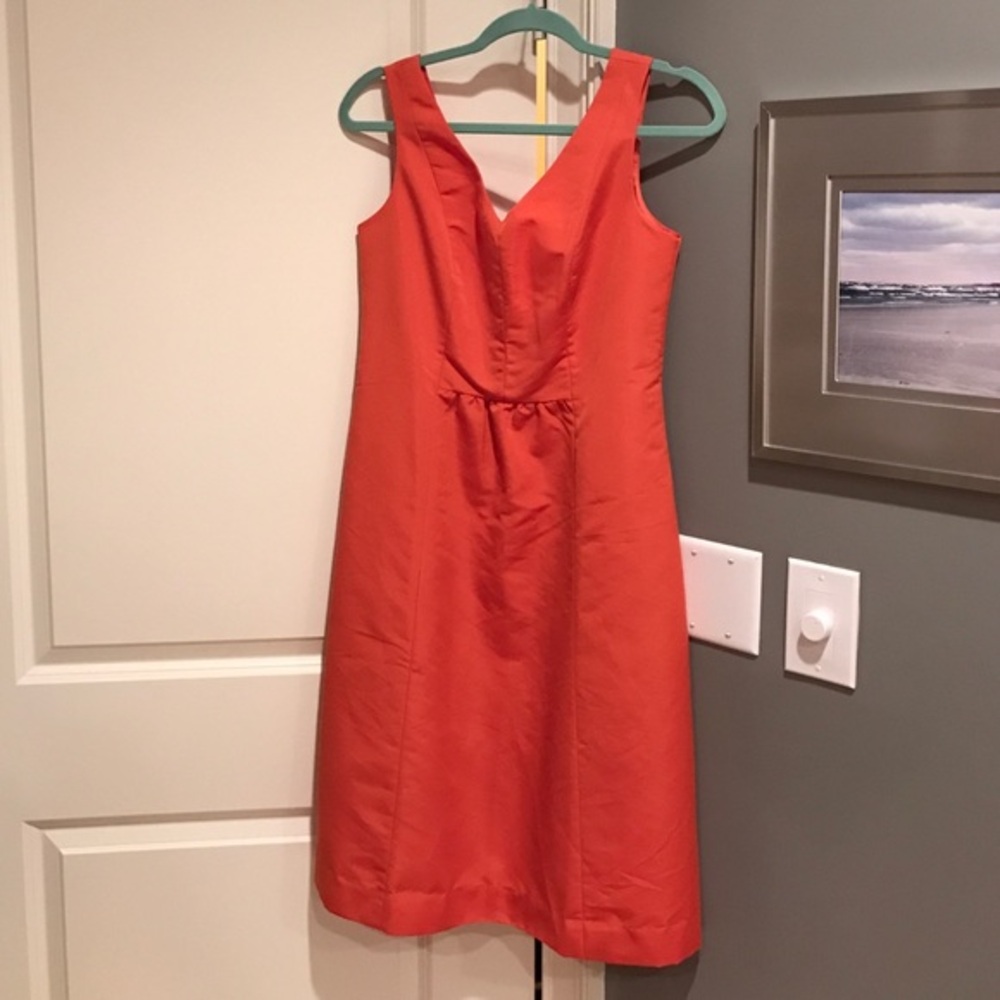 burnt orange low back dress